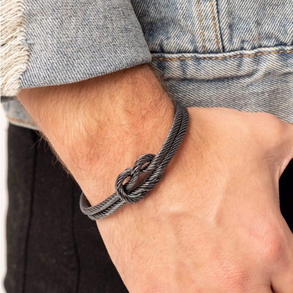 Men’s Unisex Nautical Grunge​ - Black Cuff Bracelet